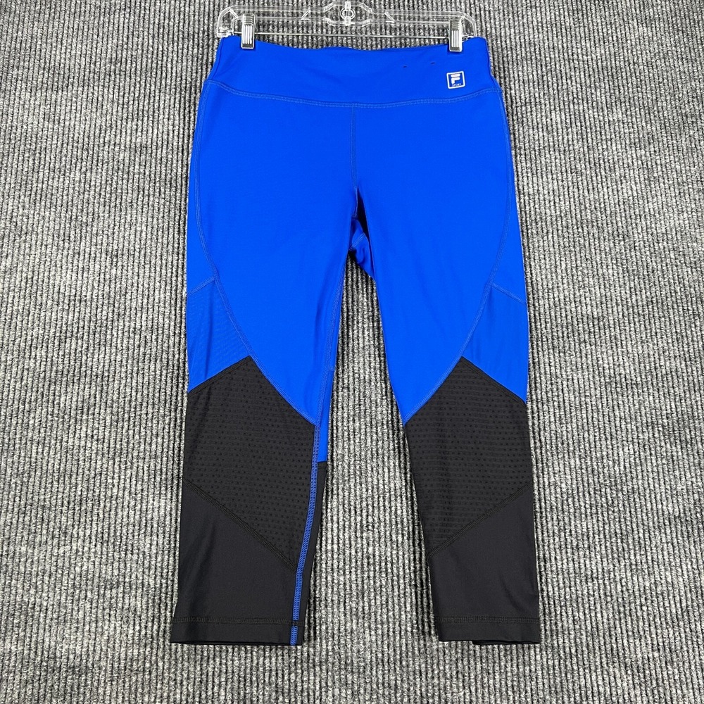 FILA Womens Leggings Medium Blue Activewear Gym Run Lift Yoga Sport Lightweight
